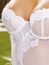Embroidered Mesh Teddiette with Garters